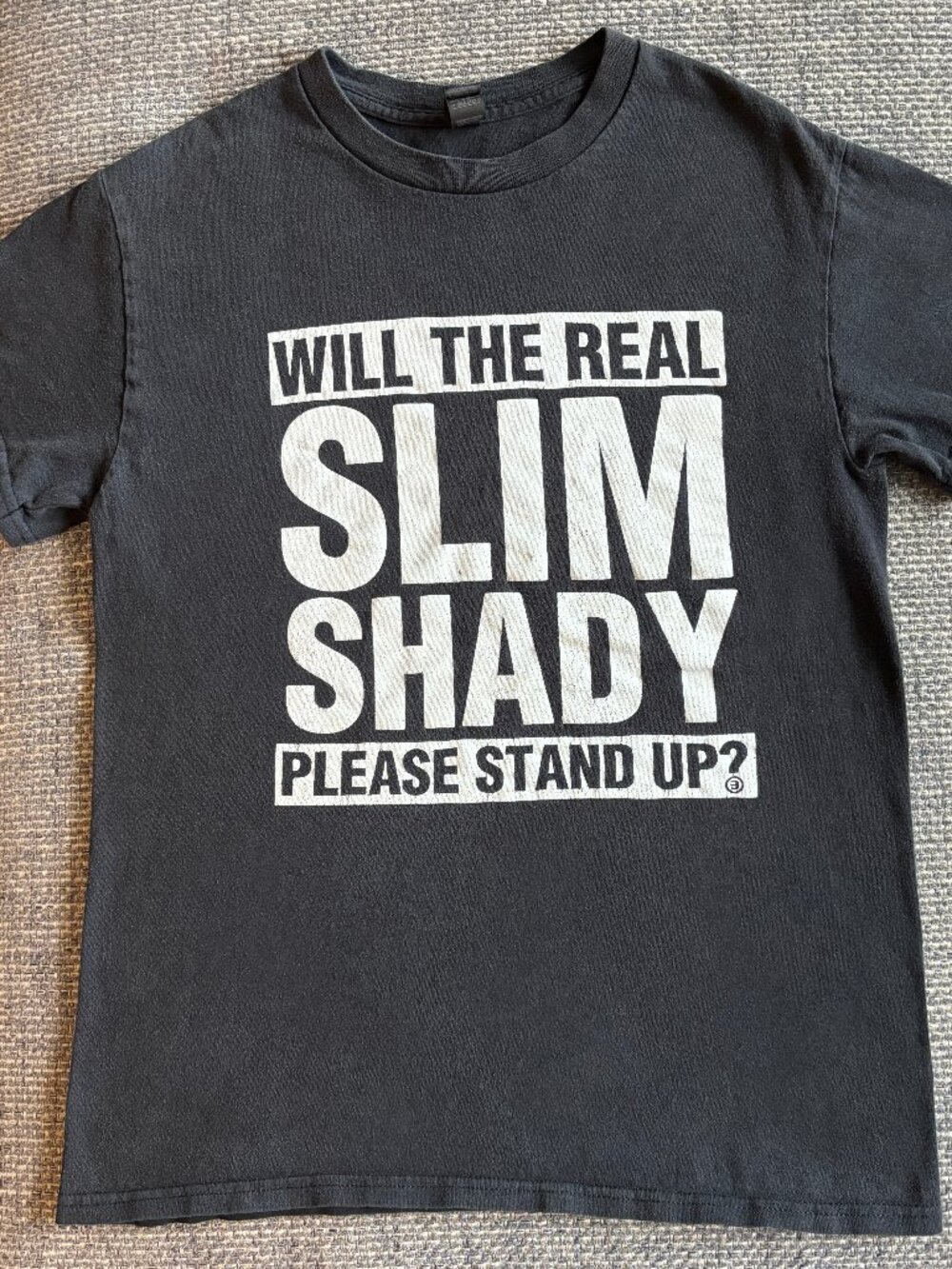 Eminem Black & White SS "The Real Slim Shady" Graphic Rap Tee | Sz S